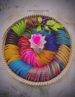Multicolor traditional bangles basket with rose – festive churi collection for women and girls