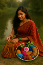 Multicolor Traditional Kacher Bangles Basket – Festive Churi Collection - Image 2